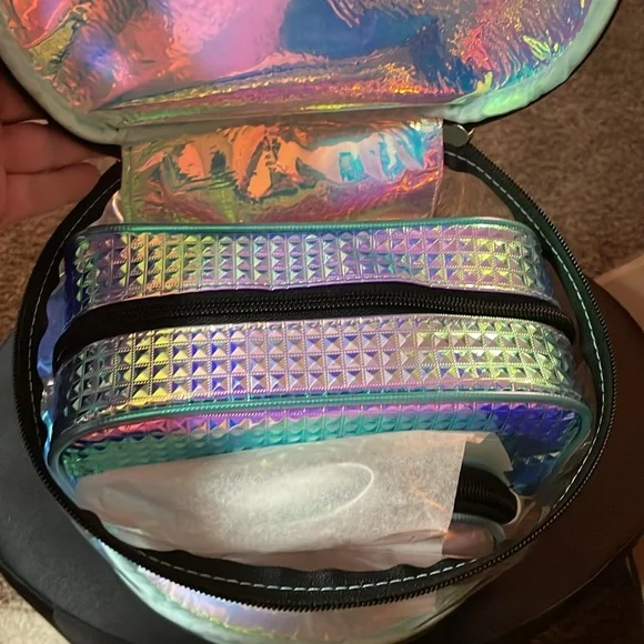 Sequin Smiley Face Bag from Justice 3 piece set NWT holographic - Picture 5 of 10